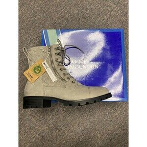 WHITE MOUNTAIN Shoes Women's Dashing Lace-up Boot Sz 9.5 Narrow Feet Side Zipper